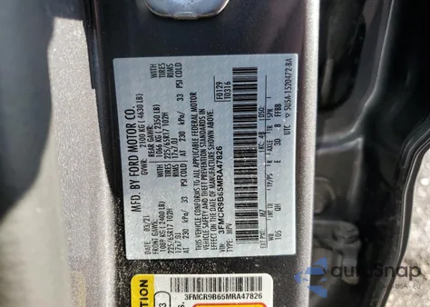 2021 Ford Bronco Sport Big Bend from USA, damaged, VIN 3FMCR9B65MRA47826